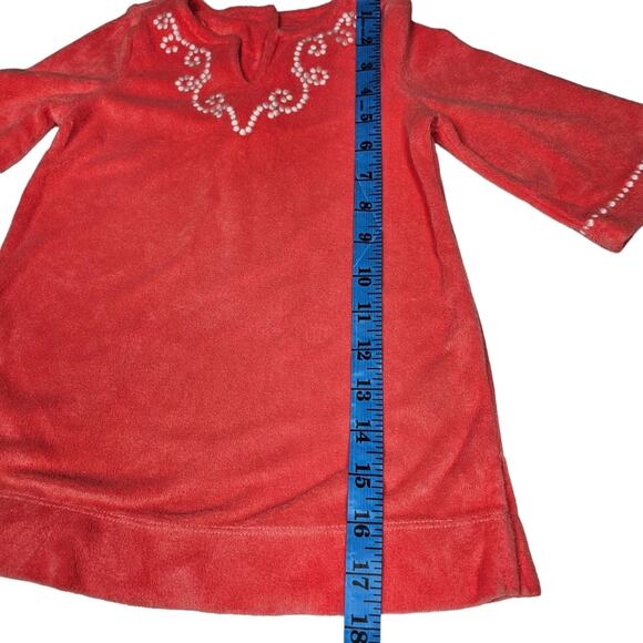 Janie and Jack Swimsuit Terry Cloth Cover-Up in Coral Pink 18 to 24 Months - Picture 9 of 9